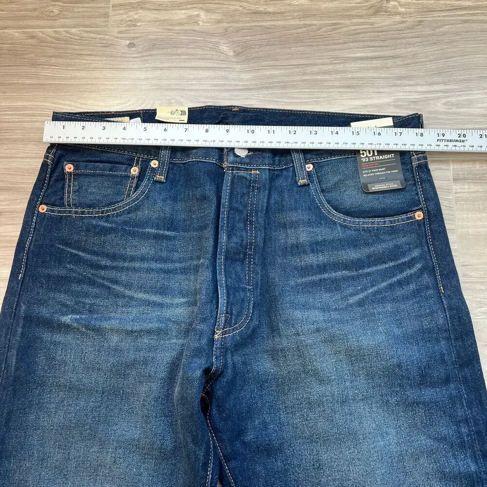 Levi's Premium 501 '93 Straight Fit Men's Dark Wash Jeans Size W36 L34